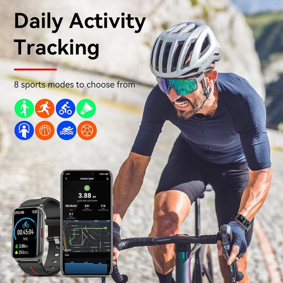 New Black & Red High-Quality Fitness Tracker Smart Watch ⌚️ - Picture 5 of 8